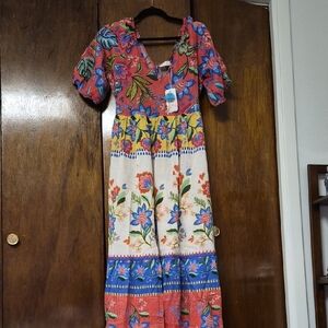 Johnny Was Multicolor Floral Maxi Dress